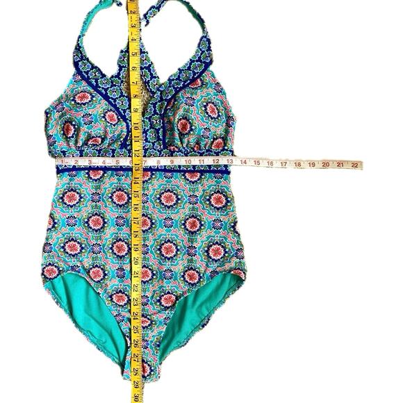 NEW CATALINA Floral Mandala Colorful One Piece Strappy Swimsuit Size M 8-10 - Picture 9 of 10